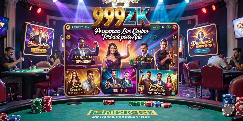 Screenshot gameplay <strong>999ZK</strong> menampilkan dealer profesional dan suasana kasino.