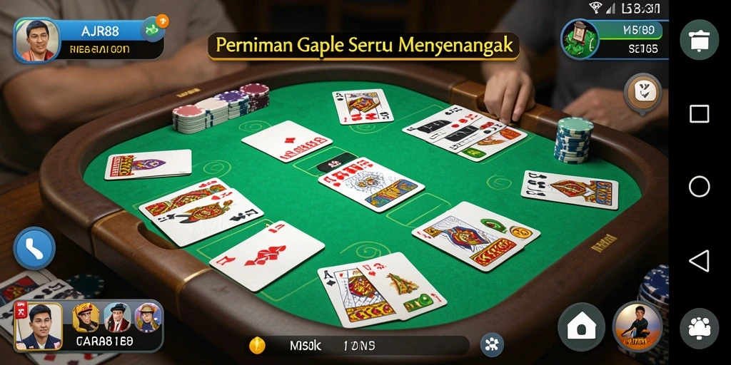 Tampilan gameplay Gaple yang menarik pada AJR88.
