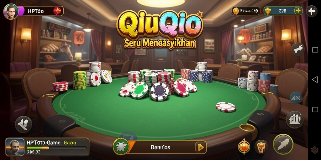 Screenshot HPTOTO menampilkan gameplay QiuQiu yang mendebarkan.