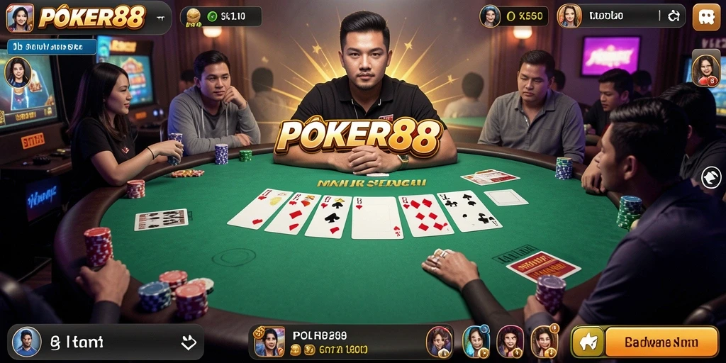 Tampilan seru dari gameplay POKER88 yang mengasyikkan.