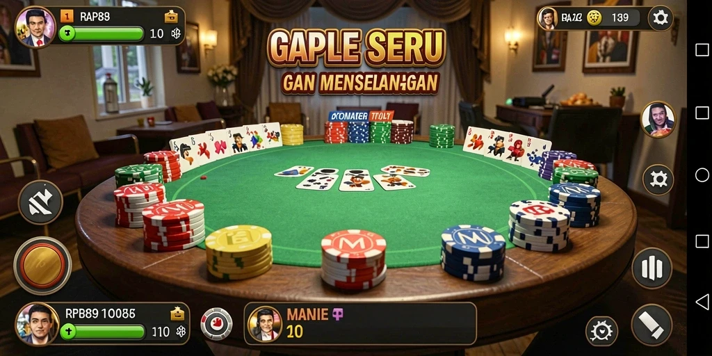 Tampilan gameplay Gaple yang seru dan interaktif.
