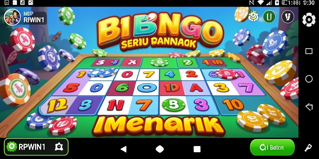 Tampilan gameplay RPWIN1 yang seru dan interaktif dalam permainan Bingo.
