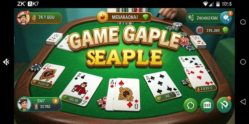 Tampilan gameplay seru di ZK7 saat bermain Gaple.